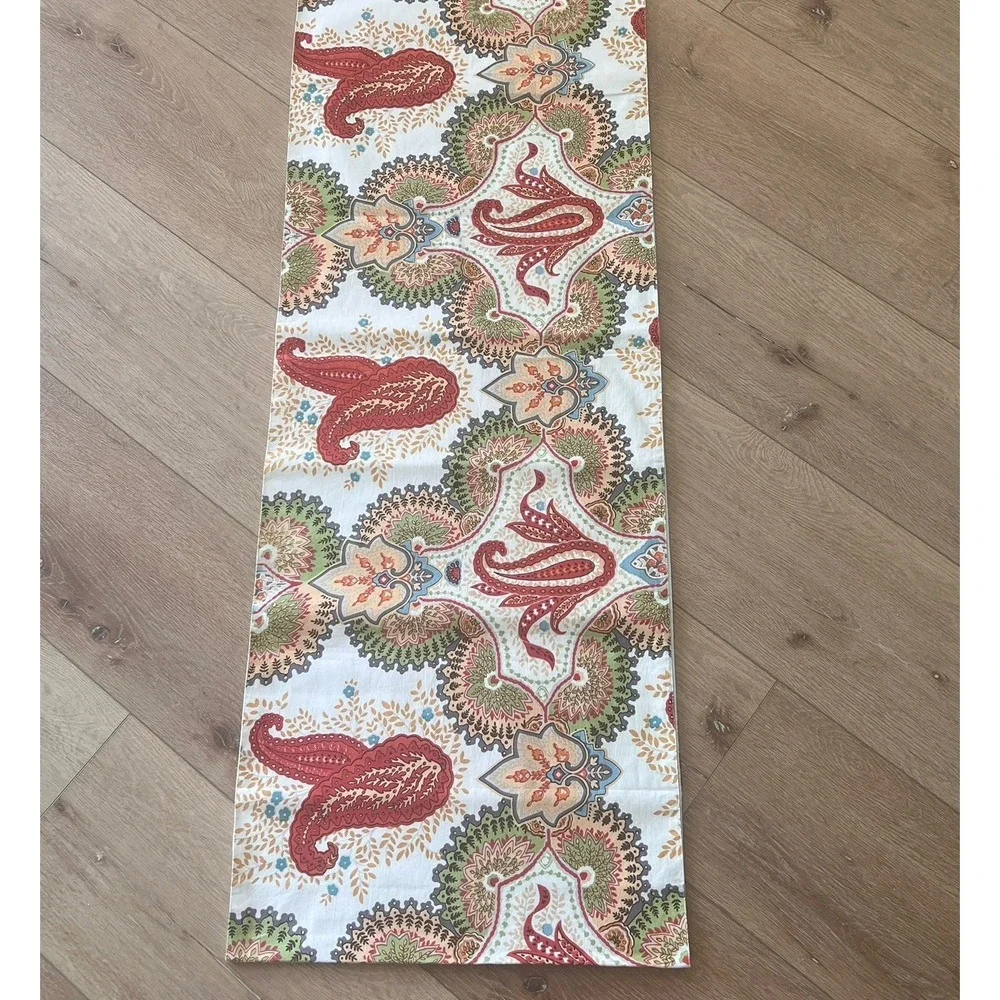 Pottery Barn Paisley Table Runner 18 x 108 inch Extra Long‎ Multicolor Cotton